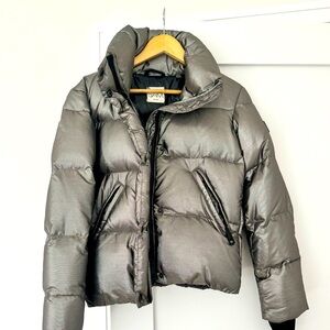 SAM kids Elsa Shimmer puffer jacket, gunmetal color, girls size 16